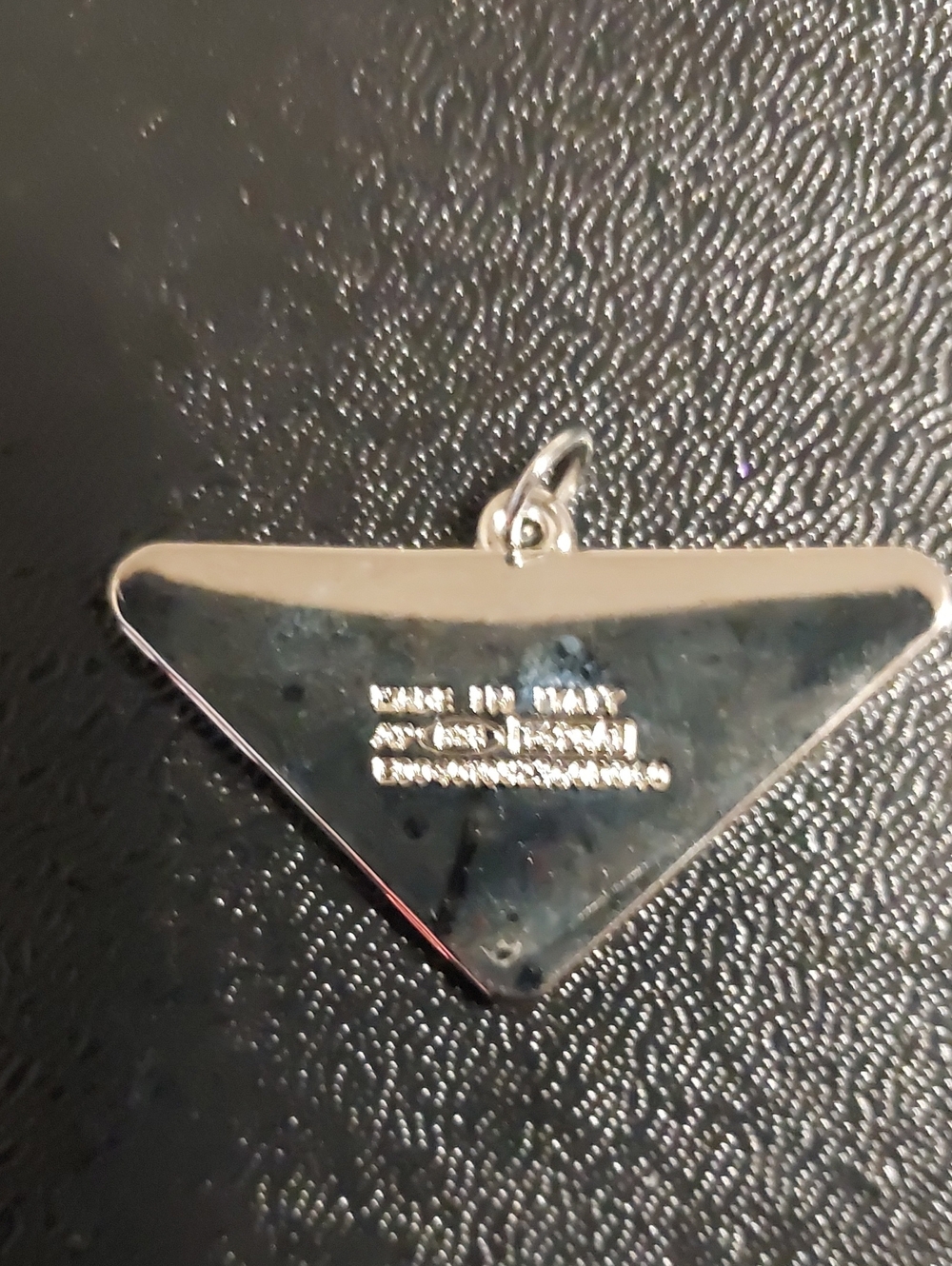 Prada Triangle Logo Charm Pendant - Light Blue & Silver - Picture 2 of 2